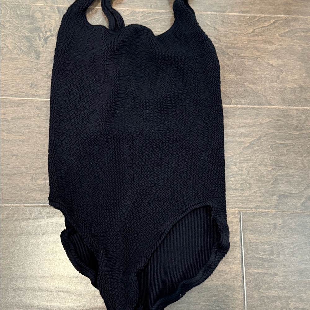 Black Maternity One Piece Swimsuit ruched